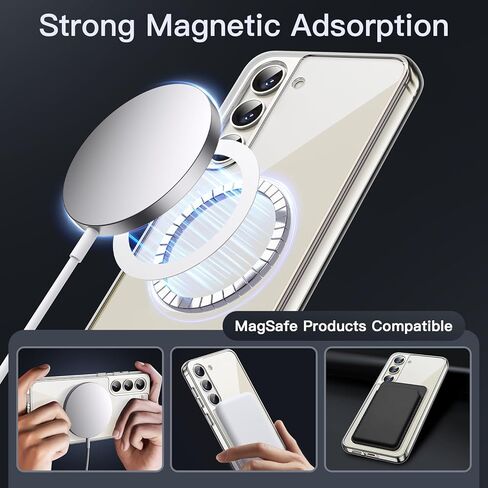 حافظة JETech مغناطيسية لهاتف Samsung Galaxy S23 مقاس 6.1 بوصة، متوافقة مع MagSafe، غطاء هاتف واقٍ مقاوم للصدمات، ظهر صلب غير أصفر من البولي كربونات (شفاف) in Saudi Arabia