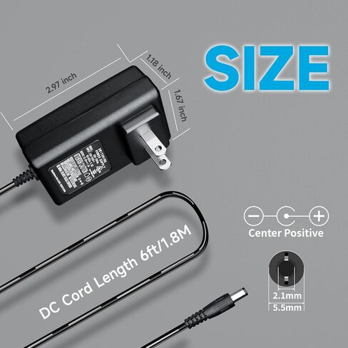 محول إمداد طاقة عالمي 15 فولت 1 أمبير مدرج في قائمة UL مع 3 أطراف، تيار متردد إلى تيار مستمر 15 فولت 100 مللي أمبير ~ 1000 مللي أمبير شاحن حائط 15 وات، سلك إمداد طاقة طويل 5 أقدام/1.5 متر لروبوت الفضلات، مشغل قفز السيارة والمزيد من أجهزة تيار مستمر 15 فول in Kuwait