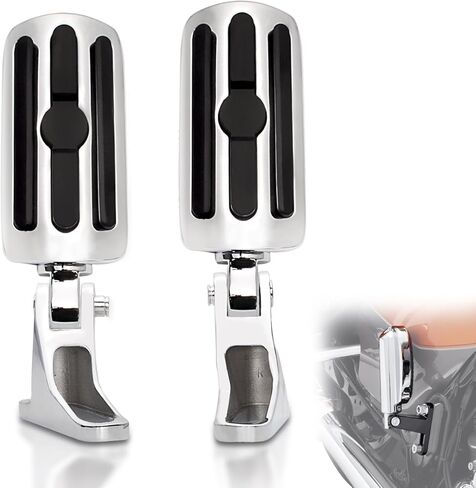 FOVPLUE 1.25" Highway Footpegs, Adjustable Footrest w/Mounting P-Clamps for Harley Touring Softail Dyna Sportster Honda Kawasaki Suzuki Yamaha Indian Victory with 1-1/4" Engine Guard/Tubing, Chrome#2 in Kuwait
