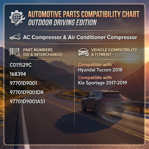 CO11529C مكيف الهواء مكيف الهواء ضاغط التيار المتردد ث/مخلب لشركة هيونداي توكسون 2018 لكيا سبورتاج 2017-2019 2.0L 2.4L DVE16N يستبدل 97701D9001 168394 in Saudi Arabia