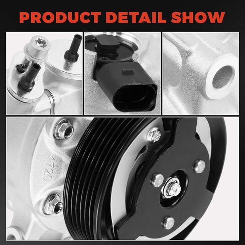 ضاغط مكيف هواء متوافق مع 2019-2024 Volkswagen Jetta GTI، Arteon، Golf Alltrack R SportWagen، Taos، ويناسب 2015-2024 Audi A3، Q3، S3، TT Quattro، قطعة بديلة # 41194NEW، 198507 in Kuwait