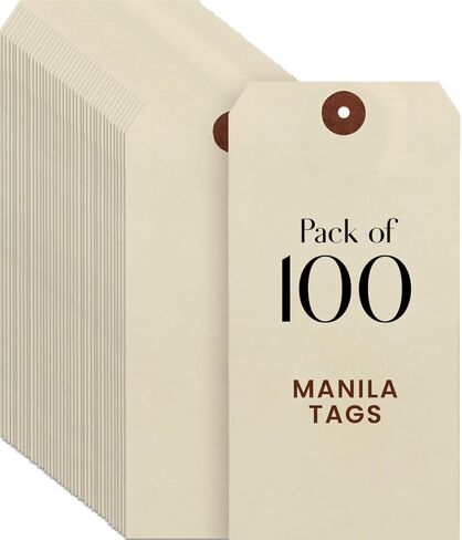 9pt Creme Manila Tag Set of 100 Size #8 in Saudi Arabia