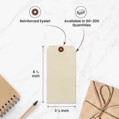 9pt Creme Manila Tag Set of 100 Size #8 in Saudi Arabia