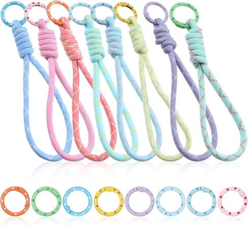 Paracord Keychain, 8 Colors Paracord Rope Keychain Handmade Charm Ropes for Keys DIY Bags Cars Purse Accessories Crafts Supplies in Saudi Arabia