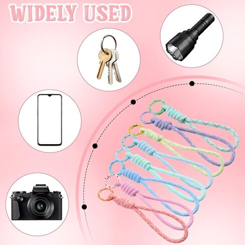 Paracord Keychain, 8 Colors Paracord Rope Keychain Handmade Charm Ropes for Keys DIY Bags Cars Purse Accessories Crafts Supplies in Saudi Arabia