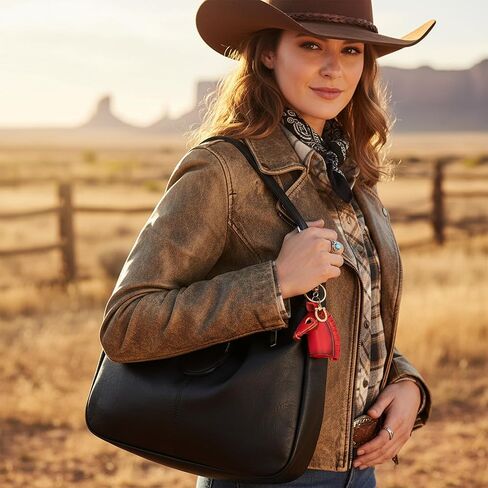 Horse Keychain with Cowboy Hat Horseshoes, stars Charm Leather keychains Purse Bag Charm for Handbags Car Keys Gifts in Saudi Arabia