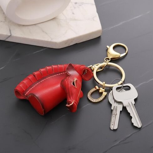 Horse Keychain with Cowboy Hat Horseshoes, stars Charm Leather keychains Purse Bag Charm for Handbags Car Keys Gifts in Saudi Arabia