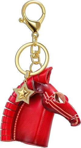 Horse Keychain with Cowboy Hat Horseshoes, stars Charm Leather keychains Purse Bag Charm for Handbags Car Keys Gifts in Saudi Arabia
