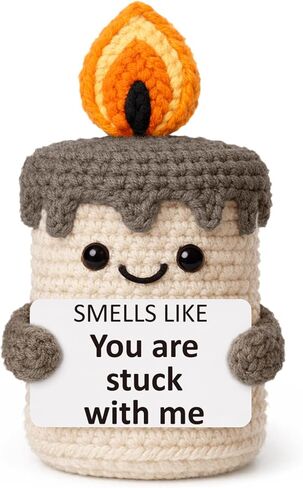 Funny Birthday Gifts for Him Her Boyfriend Girlfriend Husband Wife Couples - Romantic Valentines Day Wedding Anniversary I Love You Gifts for Women Men - to My Love Handmade Crochet Candle in Kuwait