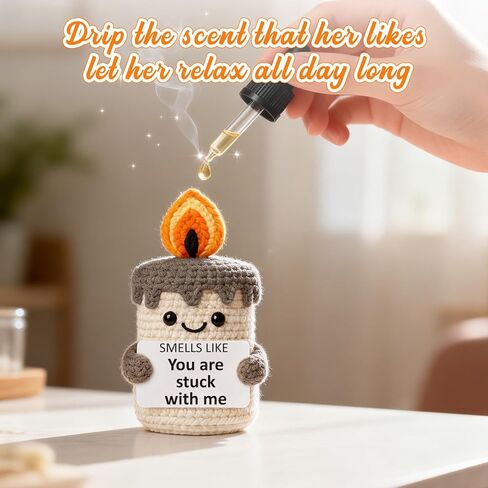 Funny Birthday Gifts for Him Her Boyfriend Girlfriend Husband Wife Couples - Romantic Valentines Day Wedding Anniversary I Love You Gifts for Women Men - to My Love Handmade Crochet Candle in Kuwait