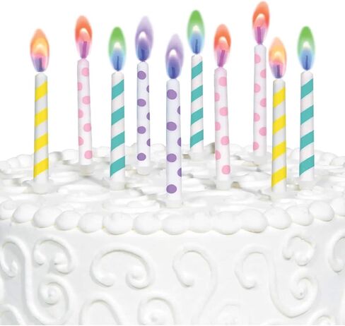 شموع لهب بألوان الباستيل المطبوعة من Celebrate It، 12 عبوة: 12 قيراط. (144 المجموع) in Saudi Arabia