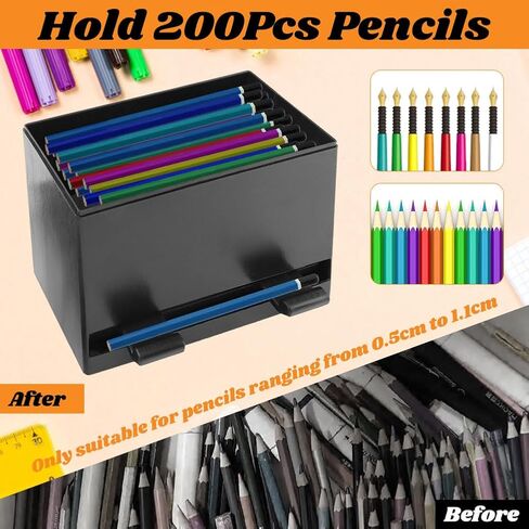 MAYIT Plastic Pencil Dispenser – Teacher Must-Have Desk Organizer, Holds Bulk Pencils & Straws for Classroom, Home, Restaurant in Kuwait