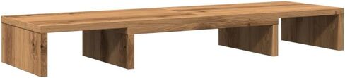 vidaXL Monitor Stand Riser Adjustable Artisian Oak 31.5x9.4x4.1 Engineered Wood in Kuwait