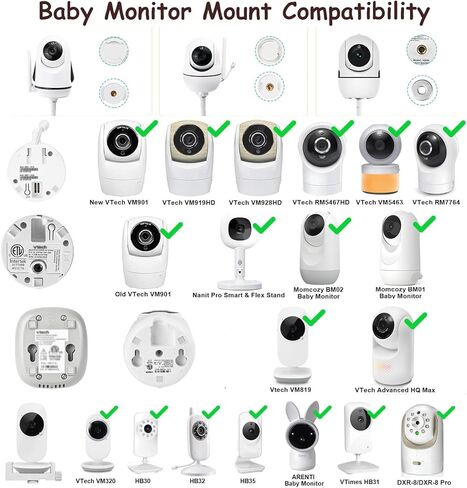 حامل أرضي لمراقبة الأطفال بارتفاع 86 بوصة متوافق مع Vtech VM819، VM901، Advanced HQ Max، RM7764HD، RM5467HD - ارتفاع قابل للتعديل، بعيدًا عن متناول الأطفال، حامل كاميرا آمن معزز in Kuwait