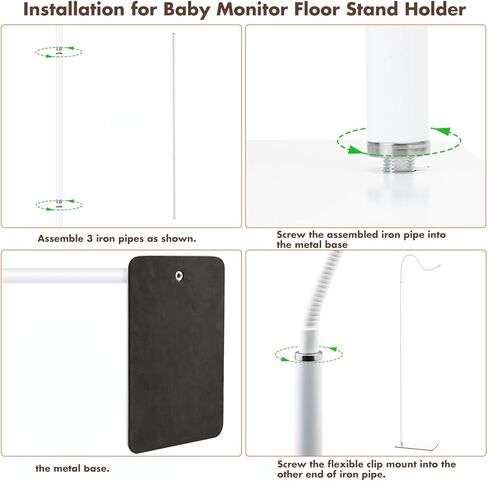 حامل أرضي لمراقبة الأطفال بارتفاع 86 بوصة متوافق مع Vtech VM819، VM901، Advanced HQ Max، RM7764HD، RM5467HD - ارتفاع قابل للتعديل، بعيدًا عن متناول الأطفال، حامل كاميرا آمن معزز in Kuwait