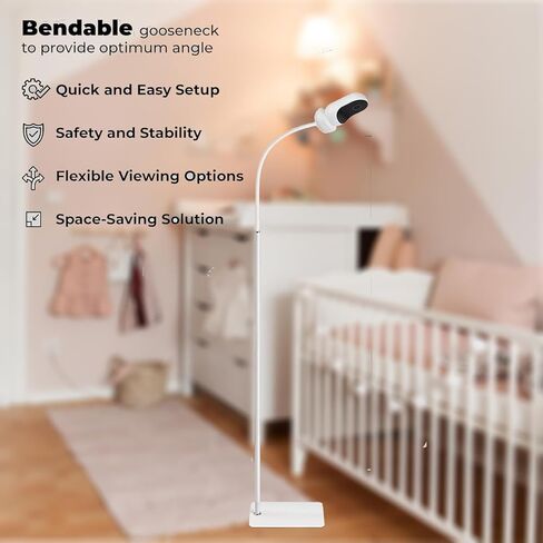 حامل أرضي لمراقبة الأطفال بارتفاع 86 بوصة متوافق مع Vtech VM819، VM901، Advanced HQ Max، RM7764HD، RM5467HD - ارتفاع قابل للتعديل، بعيدًا عن متناول الأطفال، حامل كاميرا آمن معزز in Kuwait