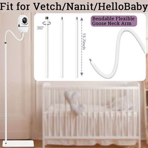 حامل أرضي لمراقبة الأطفال بارتفاع 86 بوصة متوافق مع Vtech VM819، VM901، Advanced HQ Max، RM7764HD، RM5467HD - ارتفاع قابل للتعديل، بعيدًا عن متناول الأطفال، حامل كاميرا آمن معزز in Kuwait