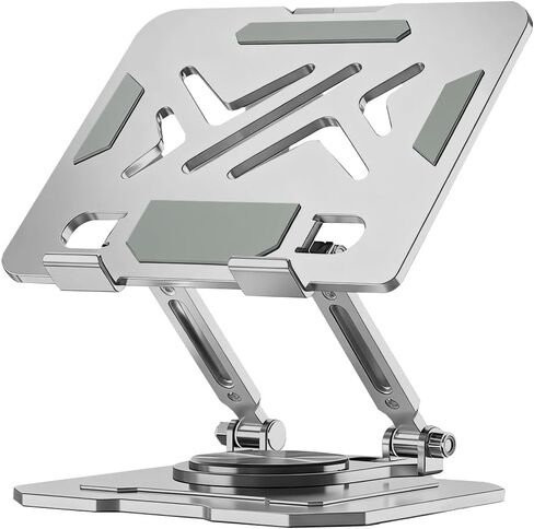 360° Rotating Metal Pad/Tablet Stand, Foldable Height Adjustable Desktop Holder for 4-13 Inch Pad/Tablet Home Office in Saudi Arabia