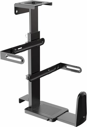 VIVO Adjustable Under Desk and Wall PC Mount, Heavy Duty Large Computer Case CPU Tower Holder with Secure Locking, Holds up to 44 lbs, Black, MOUNT-PC06R in Saudi Arabia
