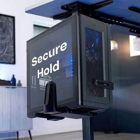 VIVO Adjustable Under Desk and Wall PC Mount, Heavy Duty Large Computer Case CPU Tower Holder with Secure Locking, Holds up to 44 lbs, Black, MOUNT-PC06R in Saudi Arabia