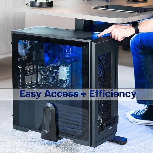 VIVO Adjustable Under Desk and Wall PC Mount, Heavy Duty Large Computer Case CPU Tower Holder with Secure Locking, Holds up to 44 lbs, Black, MOUNT-PC06R in Saudi Arabia