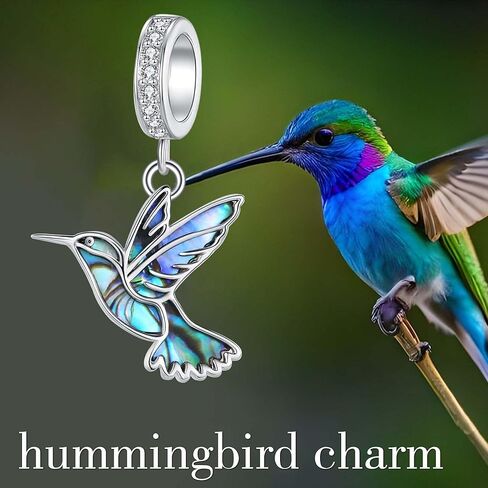 Hummingbird Charm S925 Sterling Silver Hummingbird Bead Gifts Cute Bird Jewelry for Women Hummingbirds Lovers in Saudi Arabia