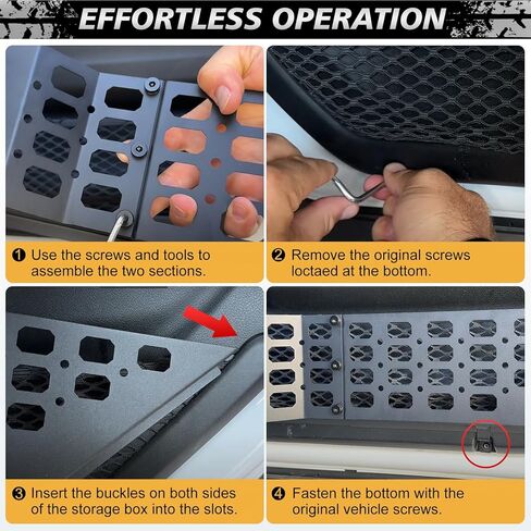 صندوق تخزين جيب معدني للباب الأمامي لسيارة جيب رانجلر JL JLU 4XE و2020-2025 جيب جلاديتور JT، غير مناسب لمقاعد الطاقة، ملحقات توسيع تخزين الباب الداخلي قطعتان in Kuwait