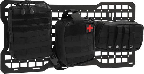 Tailgate Tactical Molle Panel Rear Door Cargo Organizer W/3 Storage Bag Compatible with 2007-2022 Jeep Wrangler JK JL Interior Storage Plate Racks Aluminium in Saudi Arabia