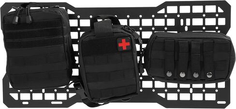 Tailgate Tactical Molle Panel Rear Door Cargo Organizer W/3 Storage Bag Compatible with 2007-2022 Jeep Wrangler JK JL Interior Storage Plate Racks Aluminium in Saudi Arabia