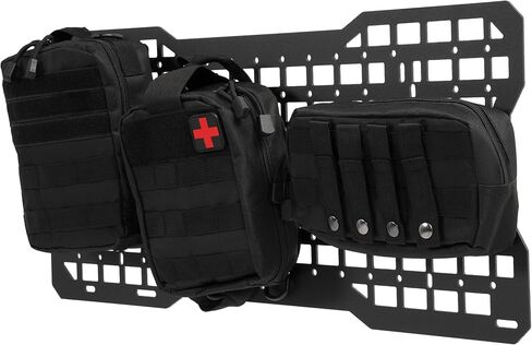Tailgate Tactical Molle Panel Rear Door Cargo Organizer W/3 Storage Bag Compatible with 2007-2022 Jeep Wrangler JK JL Interior Storage Plate Racks Aluminium in Saudi Arabia