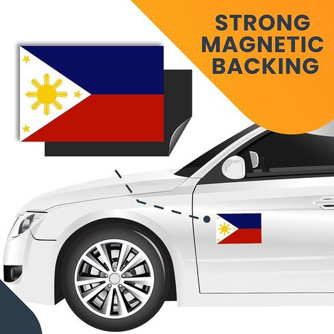 Magnet Me Up Philippines Filipino Flag Car Magnet Decal, 4x6 Inches, Heavy Duty Automotive Magnet for Car, Truck SUV in Saudi Arabia