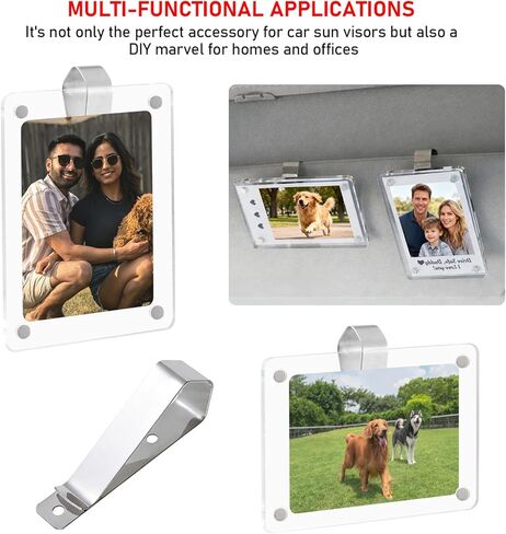 10-Pack Stainless Steel Clips, Duty Stainless Steel Mounting Kit for Sun Visor, DIY Photo Frame Holder for Car, Home & Office, Strong Hold for Custom Displays & Decor in Saudi Arabia