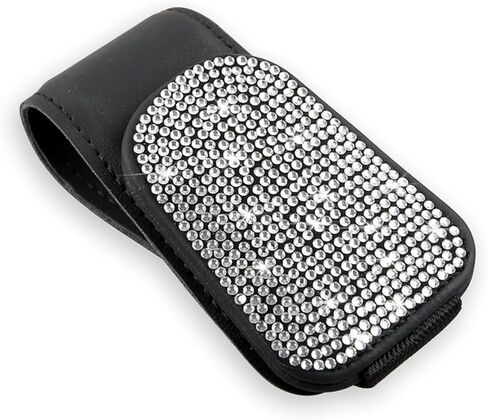 حاملات النظارات الشمسية WZP Bling لواقي السيارة، مشبك واقي من الجلد المغناطيسي مع تخزين بطاقة التذاكر، ملحقات ديكو داخلية للسيارة للنساء والفتيات (فضي) in Kuwait