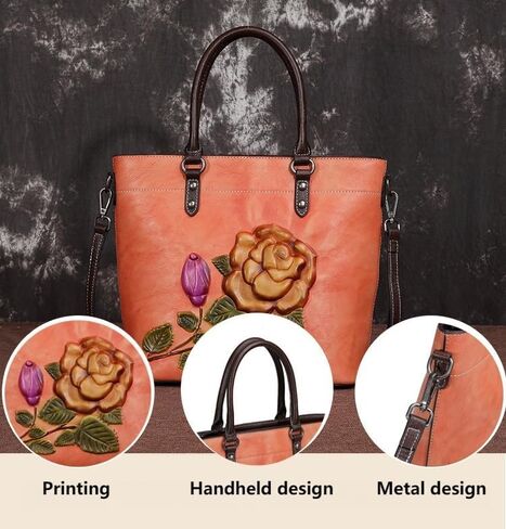 Women's Genuine Leather Top Handle Satchel Convertible to Crossbody Bag for Work or Travel in Saudi Arabia