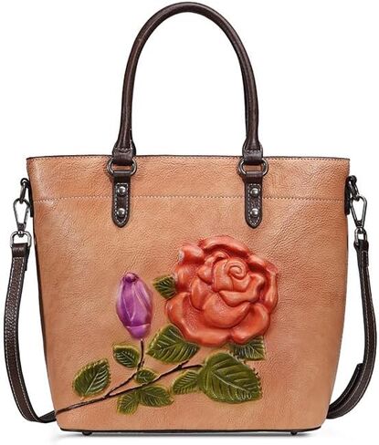 Women's Genuine Leather Top Handle Satchel Convertible to Crossbody Bag for Work or Travel in Saudi Arabia