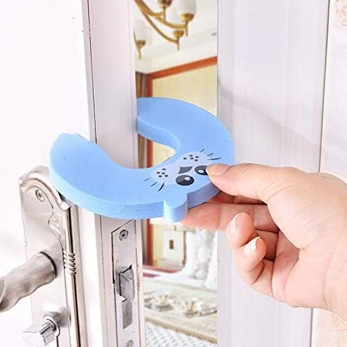 3-Pack Blue Cartoon Baby Door Stoppers – Anti-Pinch Safety Wedge Clips to Protect Little Fingers for Babies & Toddlers in Saudi Arabia