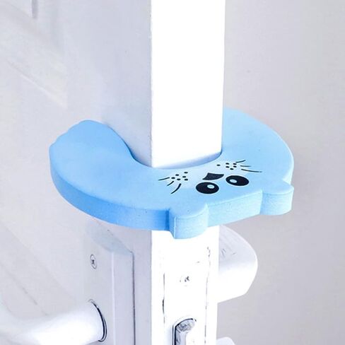 3-Pack Blue Cartoon Baby Door Stoppers – Anti-Pinch Safety Wedge Clips to Protect Little Fingers for Babies & Toddlers in Saudi Arabia