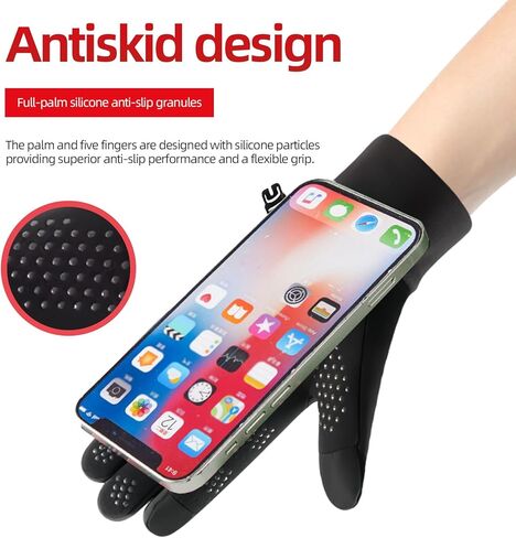 Ski Gloves for Women, Touch Screen Waterproof Gloves Women Winter Snow Warm Work Gloves Men Running Driving Hiking Black in Saudi Arabia