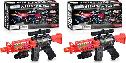 ArtCreativity Toy Rifle Vibrating Toy Guns for Boys, 13.25 Inch Light Up Fake Gun with Sounds, Immersive Vibration, and Batteries Included, Military Toy Machine Gun, Toy Guns for Boys 8-12 in Saudi Arabia