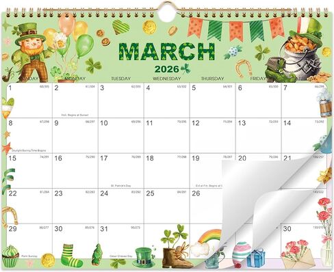 2026-2027 Wall Calendar - Large Calendar 2026-2027 Wall, 15" x 12", Jul. 2026 - Dec. 2027, 18-Month Calendar Wall with Hanging Hook, Perfect Wall Calendar for Organizing - 12 Different Themes in Kuwait