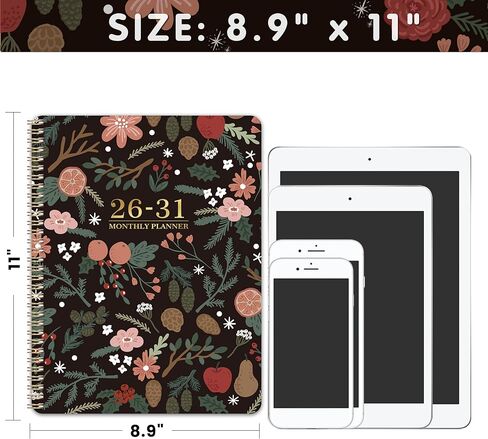 2026-2031 Monthly Planner - 5 Year Planner/Calendar, 5 Year Calendar 2026-2031 Monthly Planners with Tabs, Jul. 2026 - Jun. 2031, 9" x 11", Twin-Wire Binding, Double-Side Pocket - Pinecone in Saudi Arabia