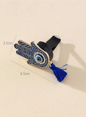 Hamsa Hand Decor Car Air Outlet Clip Evil Eye Protector, Blessing, Air Vent Decorative, Crystal Pendant, Vent Clips, Evil Eye Car Ornament, Ojo Turco, Charm in Saudi Arabia