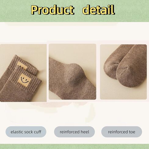 Women's Socks, 10 Pairs Crew Ankle Socks, Cotton Cute Cozy Fun Socks with Sweat-Absorbent Fabric, Elastic Cuff & Reinforced Heel, Bulk Gifts for Women, Fall Winter Warm in Saudi Arabia