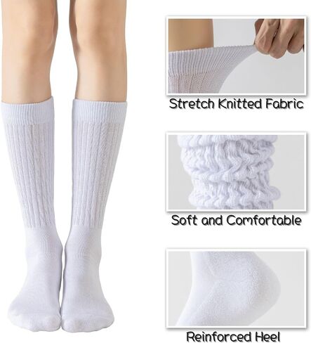 3 أزواج من الجوارب المترهلة للنساء من فلايدو - جوارب قصيرة ناعمة بيضاء اللون in Kuwait