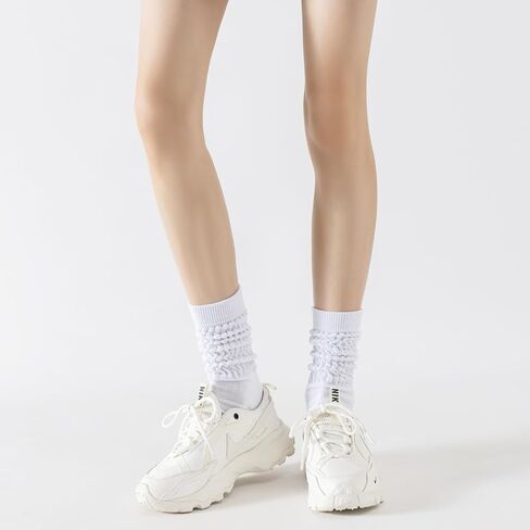 3 أزواج من الجوارب المترهلة للنساء من فلايدو - جوارب قصيرة ناعمة بيضاء اللون in Kuwait
