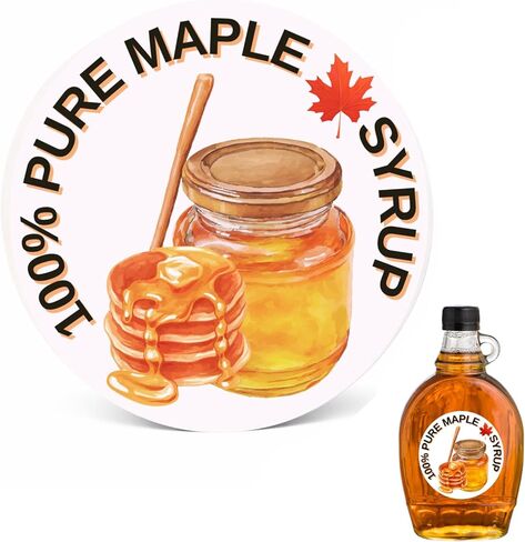 48 ملصق برطمان شراب القيقب مقاس 2 بوصة من ملصقات برطمان ميسون لشراب القيقب محلي الصنع، وتغليف الأعمال الصغيرة، وملصقات التعليب in Kuwait