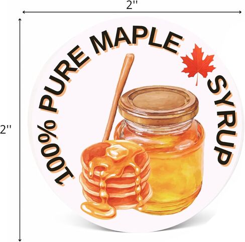 48 ملصق برطمان شراب القيقب مقاس 2 بوصة من ملصقات برطمان ميسون لشراب القيقب محلي الصنع، وتغليف الأعمال الصغيرة، وملصقات التعليب in Kuwait