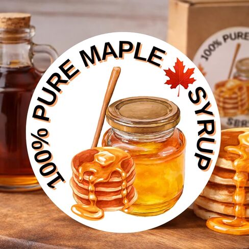 48 ملصق برطمان شراب القيقب مقاس 2 بوصة من ملصقات برطمان ميسون لشراب القيقب محلي الصنع، وتغليف الأعمال الصغيرة، وملصقات التعليب in Kuwait