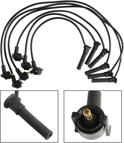 Set of 1 Ignition Coil Pack and 6 Spark Plugs with Wire Set 2001-2011 Compatible with Ford Mustang Ranger 4.0L V6 Replacement for FD480 FD490 26686 in Kuwait