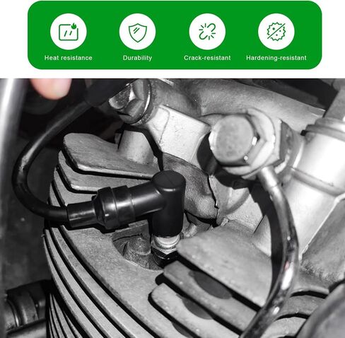 Sun Walker 8 PCS Spark Plug Boot Terminal Kit, 90 Degree Ignition Wire Boots Terminal Replacement, Heat-Resistant Silicone Distributor and Coil Boot Terminals Fit 6-10mm Wires in Kuwait